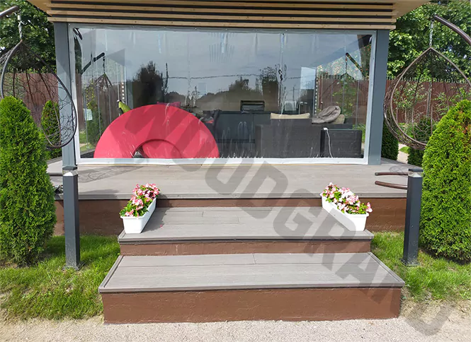 Беседка с террасой из ДПК